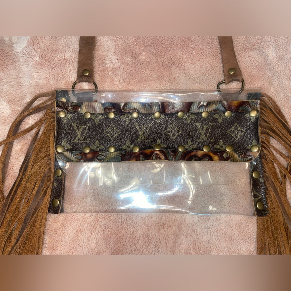 Authentic LV upcycled clear purse